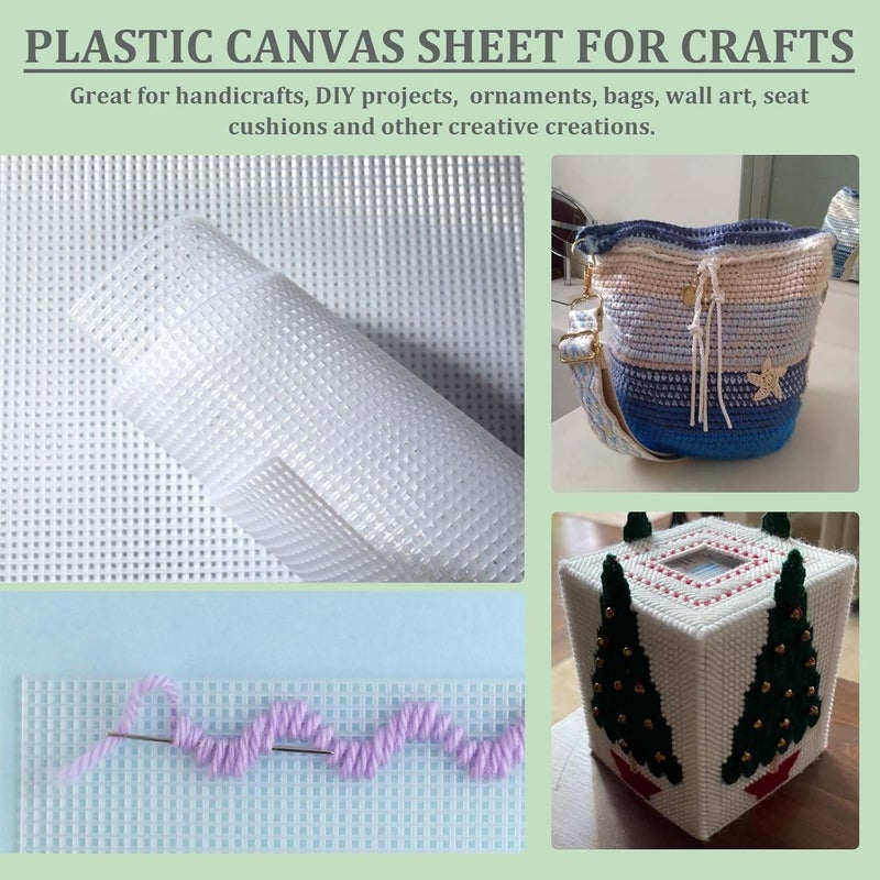 APOCHON 10 Pieces 7 Count Plastic Canvas Sheets 10.2 x 13 Inch Plastic Mesh Canvas Sheet, Plastic Grid Sheet for Garden, Eye Mesh for Embroidery, Knit Crochet Projects, DIY Handicraft and Make Dividers - Image 5